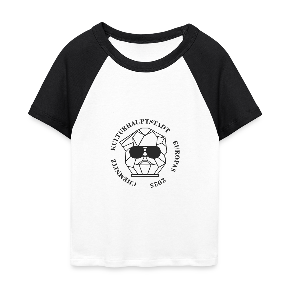 Cropped Women Baby Tee - white/black