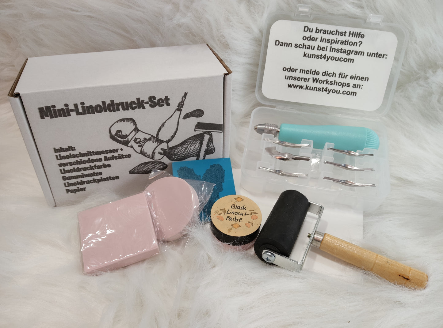 Linolschnitt-Set "Cooper der Waschbär" 🦝🎄