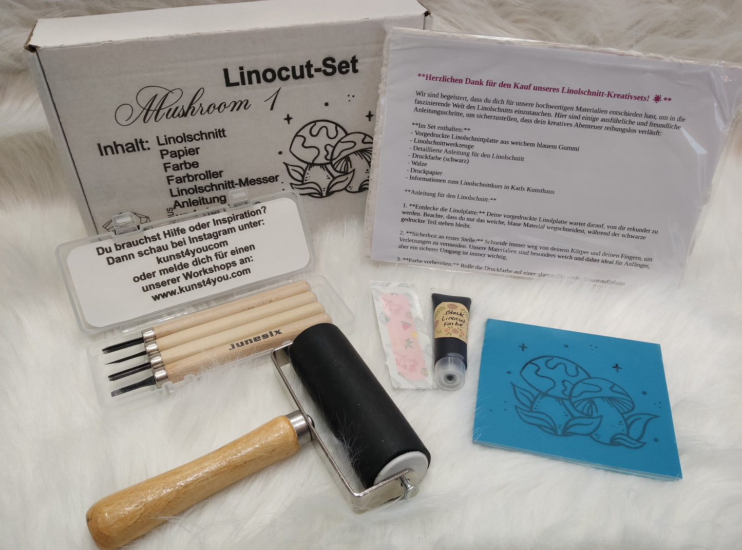 Linolschnitt-Set "Mushroom" 🍄