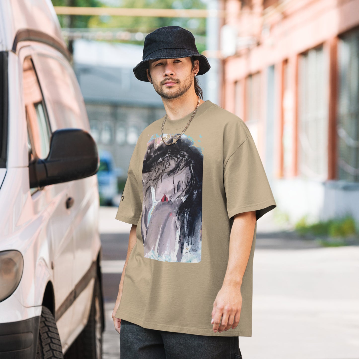 Oversized T-Shirt mit verwaschenem Look